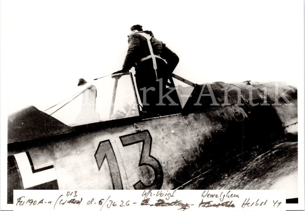 T565 Photo Wehrmacht Archive Repro Luftwaffe Aircraft Fw190 JG26 Pilot Belgium 41