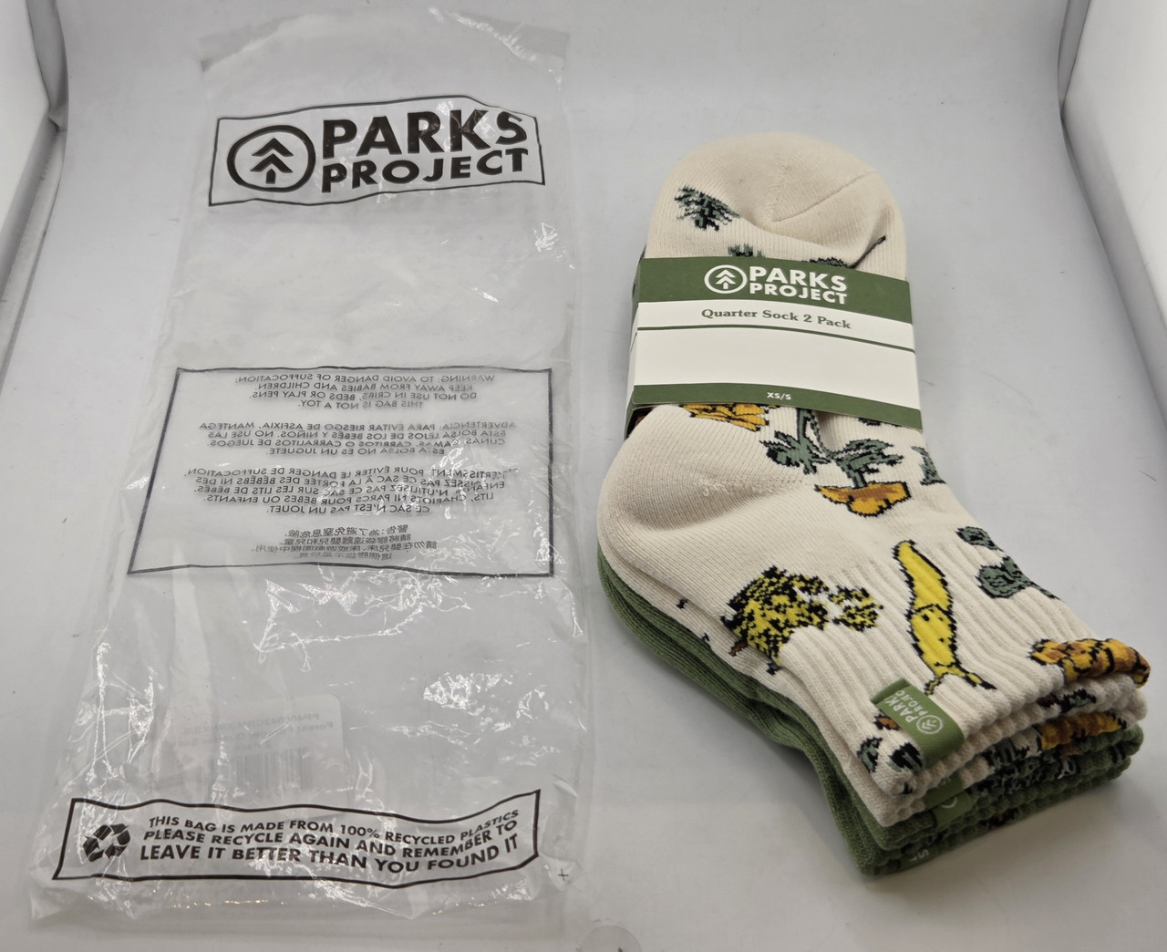 PARKS PROJECT FOREST FORAGER UNISEX QUARTER SOCK 2 PACK XS/S