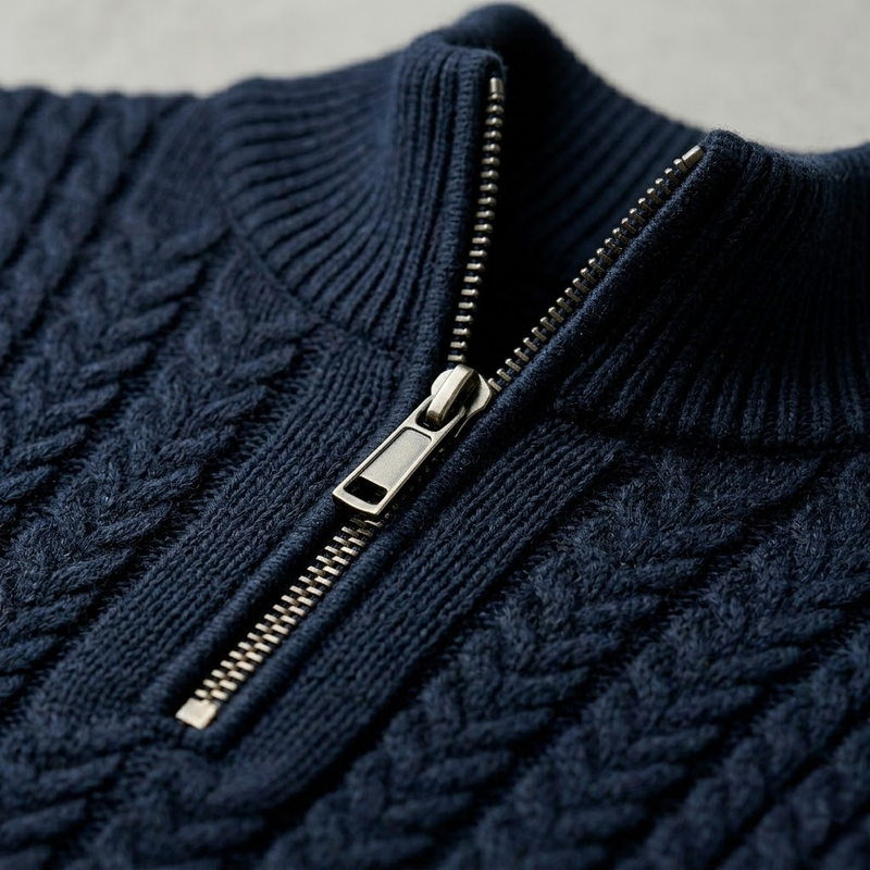 Su&eacute;ter Half-Zip Azul Marino Moss