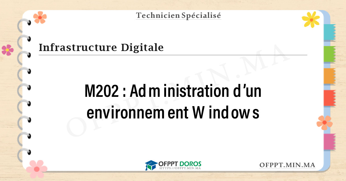 Sommaire détaillé du cours Administration d’un environnement Windows M202 OFPPT - Structure du module