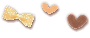 Yellow bow, orange and brown heart pixel