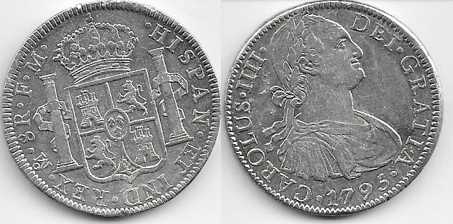 8 reales 1795. Carlos IV. México Carlos-IV-8-reales-1795-26-93gr