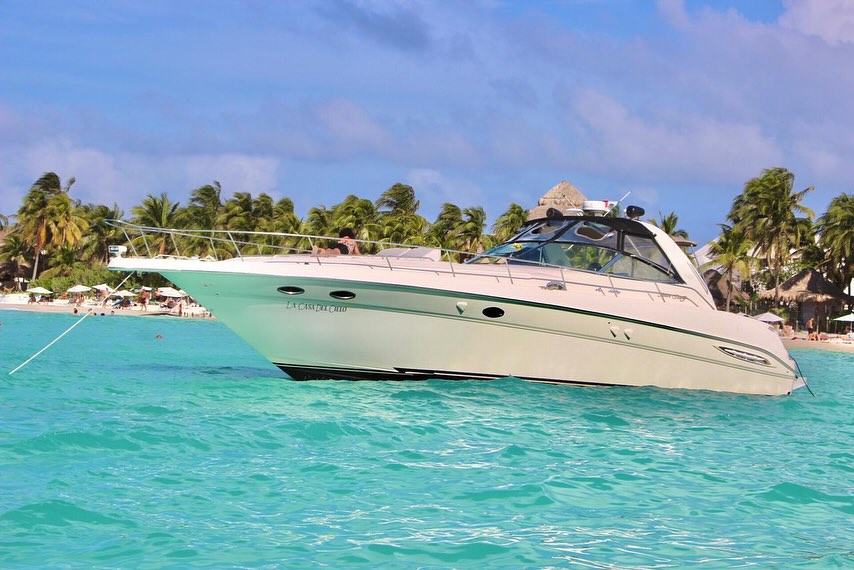 Casa del Cielo 46 ft yacht charter Cancun - Interior view showing luxury amenities and comfortable seating for 15 guests