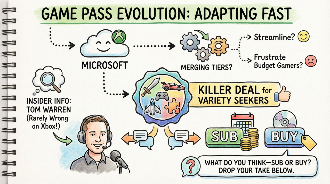 Gamer immersed in Xbox Game Pass library on a large screen, highlighting subscription gaming excitement