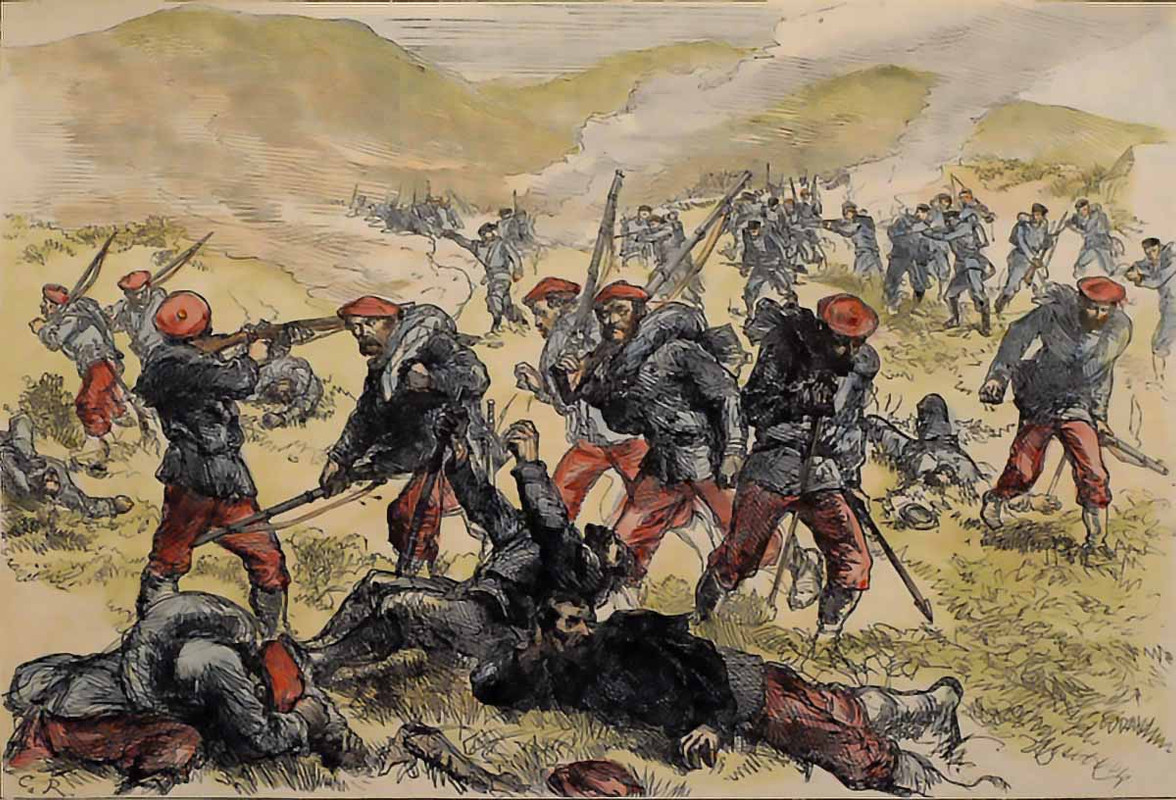 Carlista,ataque contra la posición carlista de Santiagomendi, cerca de San Sebastián