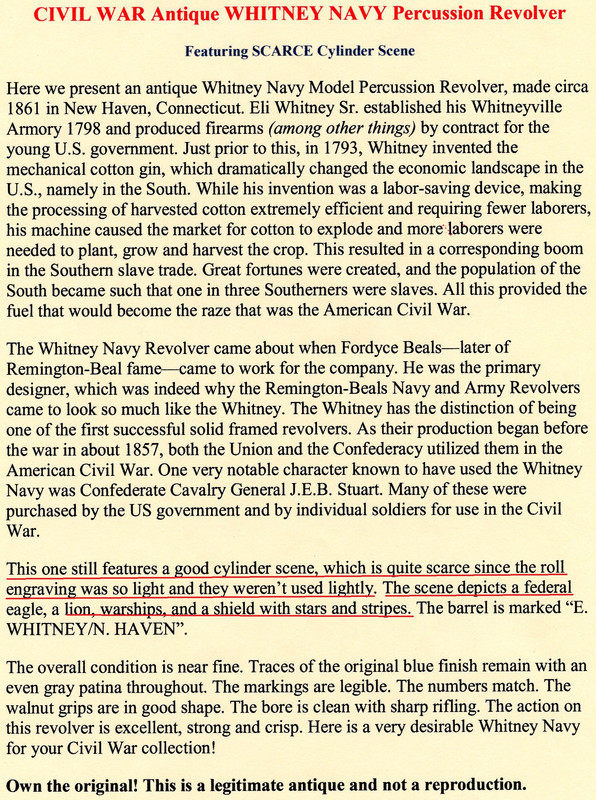 This came with the Whitney Navy Revolver