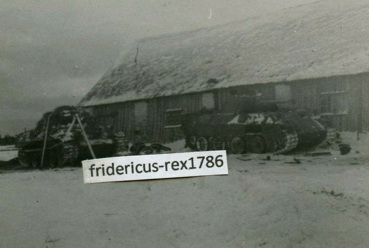Foto 12 Panzer Div. 2x PzKpfw V Panther am Brückenkopf von Oranienbaum 1943