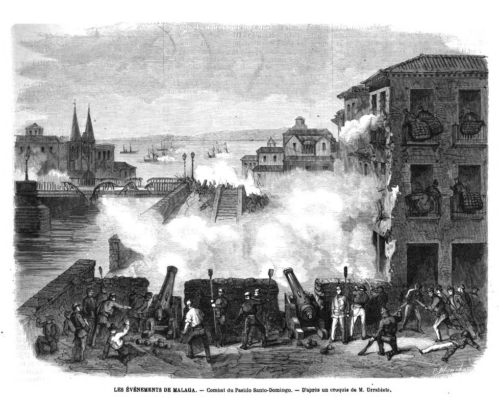 Comabate en el Pasillo de Santo Domingo( Vicente Urrabieta. L'illustration journal universel, 23-1-1