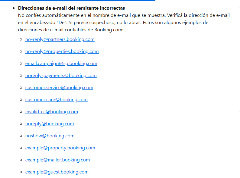 Información sobre seguridad online: phishing y falsificación de e - Reservas fraudulentas de hoteles simulando a Booking