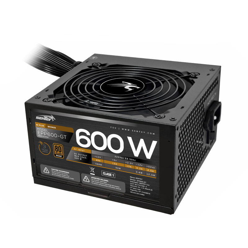 FUENTE SENTEY EPP600 600W 80 PLUS BRONZE