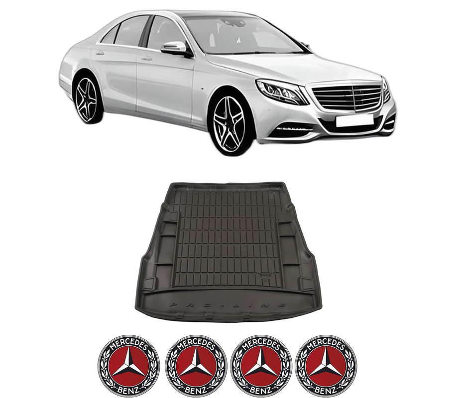 Tavita Portbagaj MERCEDES-BENZ S-CLASS (W222, V222, X222) din 2013-2020, Protectie Portbagaj Auto, 4x Stickere auto cu MERCEDES-BENZ