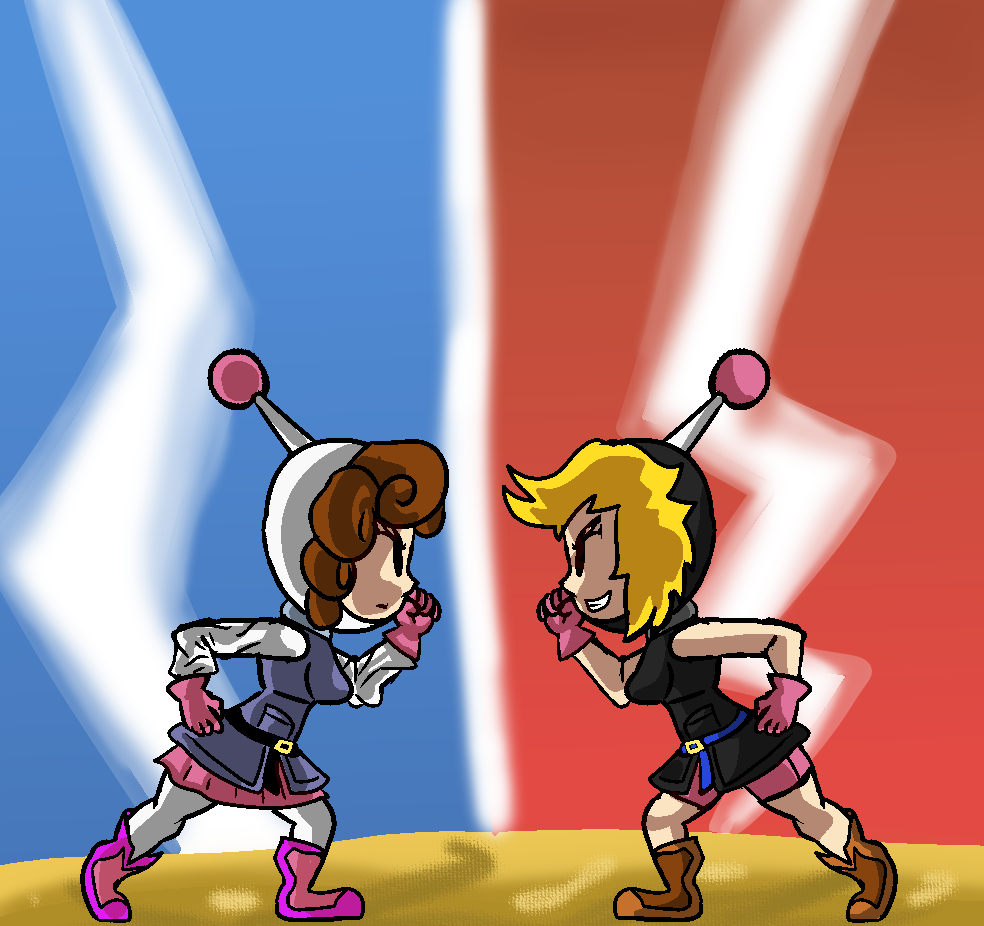 White Bomberwoman vs Black Bomberwoman finished