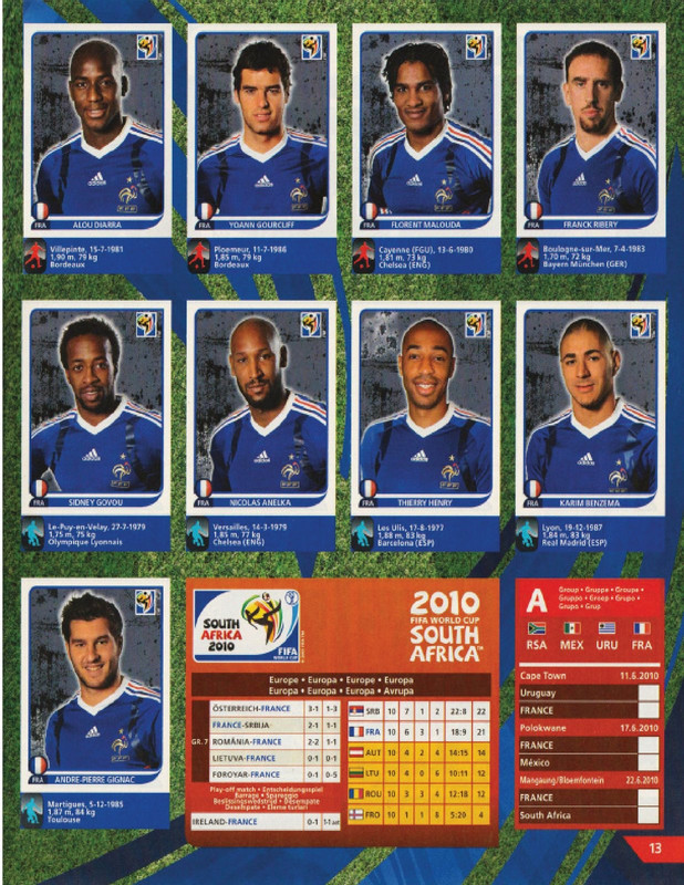 Album Panini Sudáfrica 2010-13