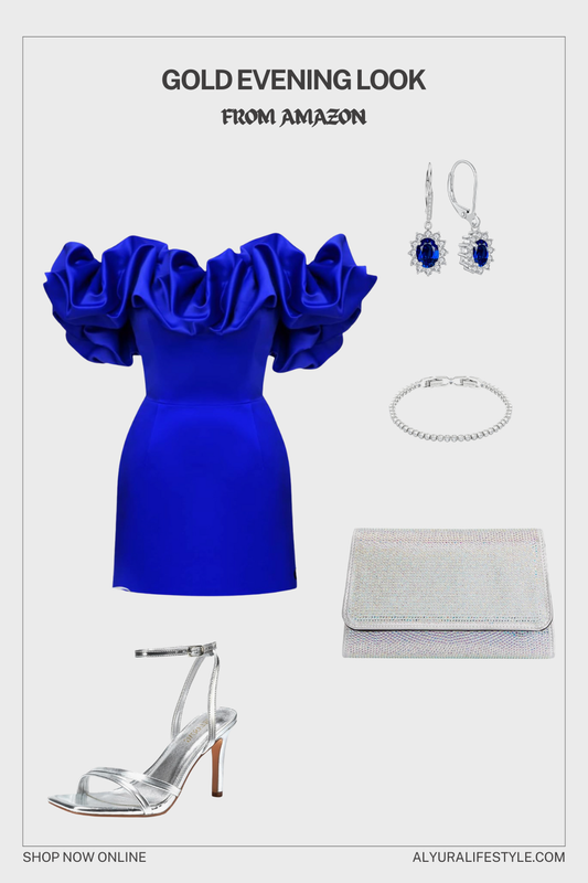 Royal Blue Ruffle Dress | Elegant Evening Look from Amazon ✨