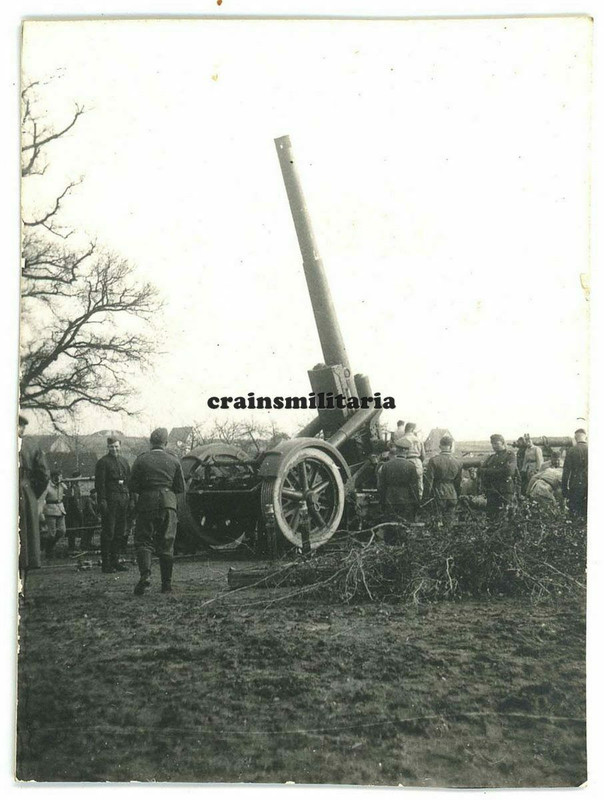 Orig. Foto Soldaten mit schwere Mörser Geschütz Artillerie Kanone