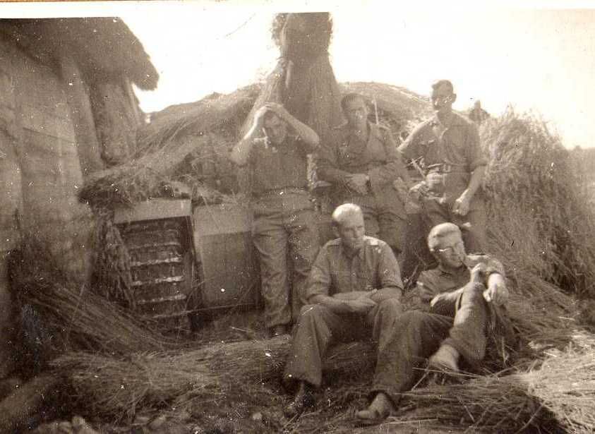 Foto II.Weltkrieg getarntes Sturmgeschütz mit We