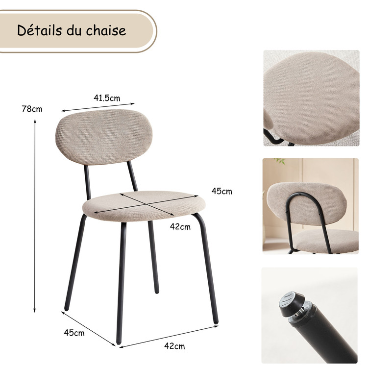 Detalles de la silla