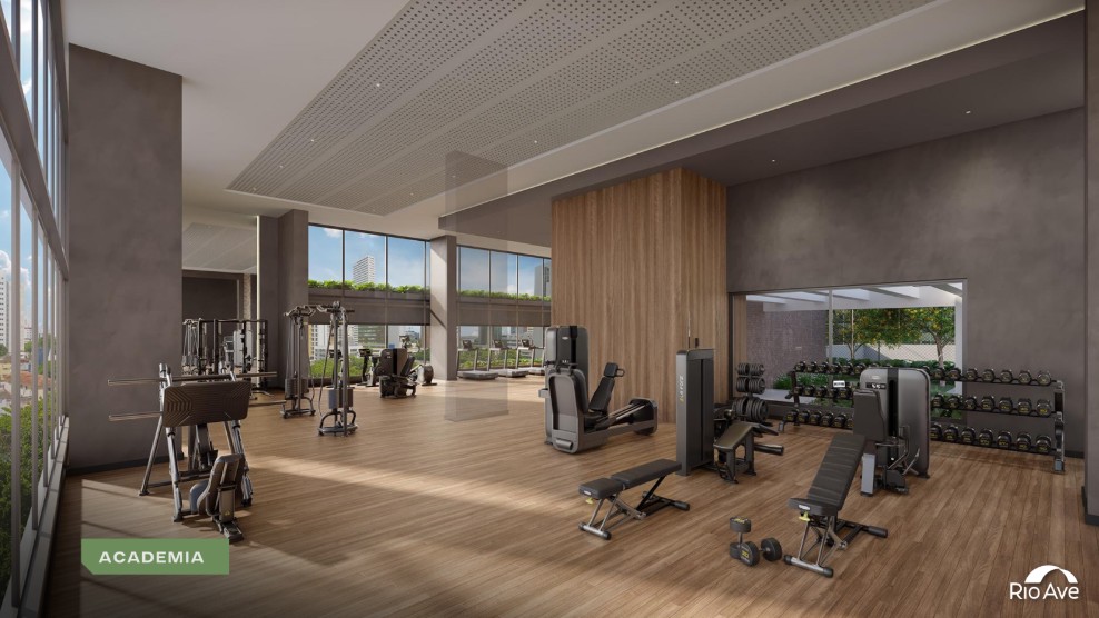 Academia equipada com aparelhos modernos