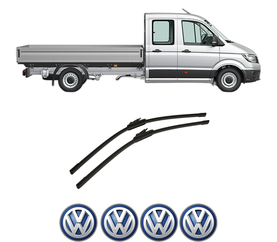 Set stergatoare auto Volkswagen CRAFTER 30-50 Platform/Chassis (2F_) din 2006-2016, pentru parbriz auto, 2 bucati, Bosch Aerotwin, din cauciuc siliconat rezistent, 4 Stickere Auto Volkswagen