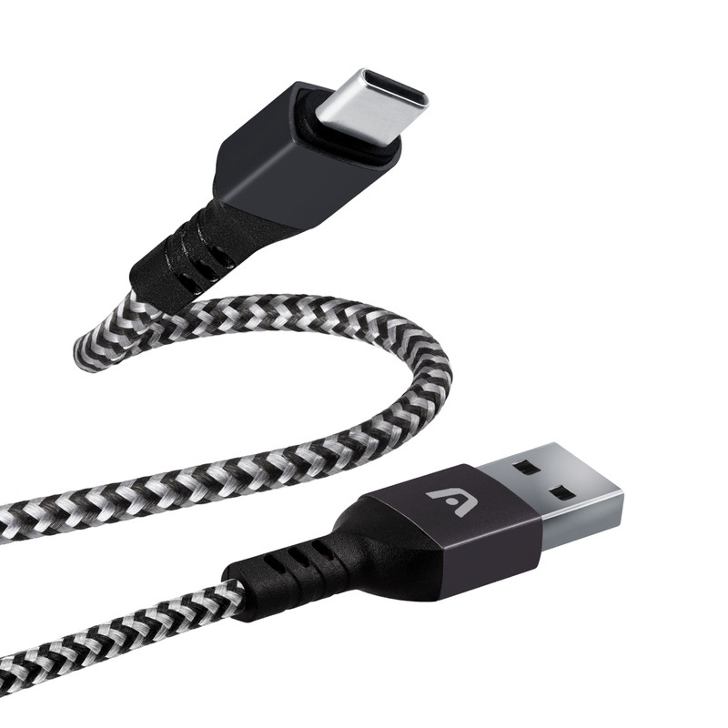 Cable USB a USB-C de Argom con recubrimiento de nylon trenzado.