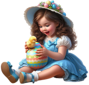 EasterGirl&Chick8AImadeByLoriM3-24