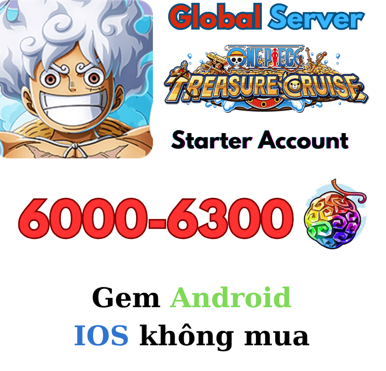 [Global/Android] 6000+ Gems | One Piece Treasure Cruise Starter account 
