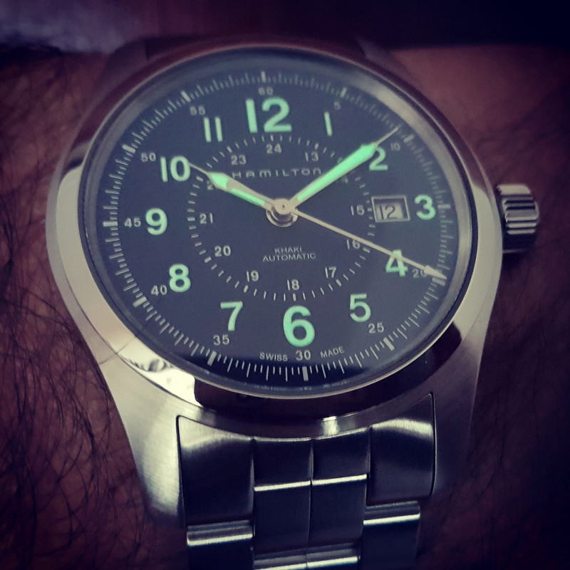 Hamilton Khaki Field Auto 42 mm 100M Blue Dial Bracelet #H70605143 (2)