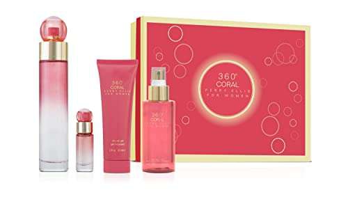 Amazon: Perry Ellis Set 360° Coral 4 Piezas: 100ML EDP - Shower Gel 90ML - Body Mist 118ML - 7.5ML EDP 
