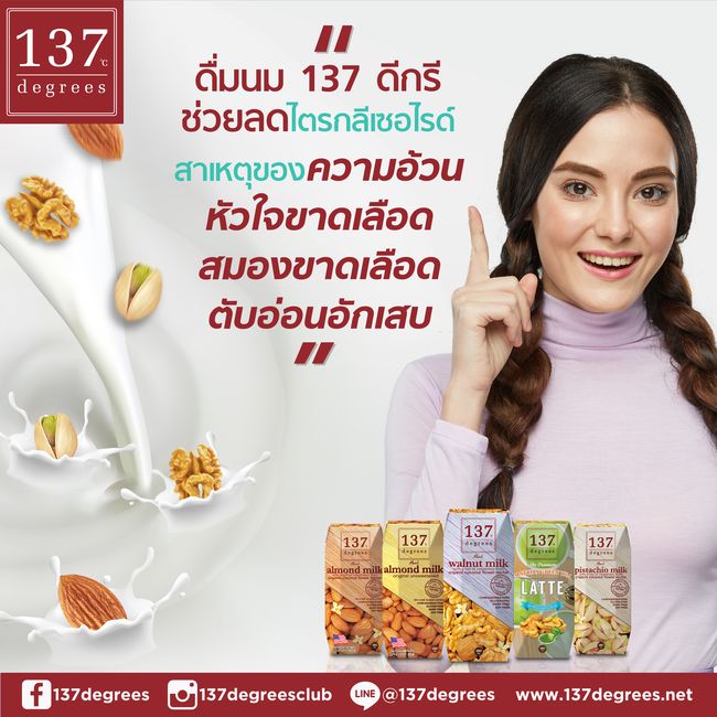 นม 137ดีกรีเครื่องดื่มดี ๆ ช่วยลดไตรกลีเซอไรด์