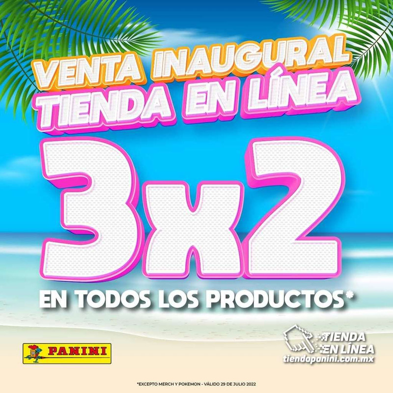 3x2 en tienda Panini online (29 de Julio) 
