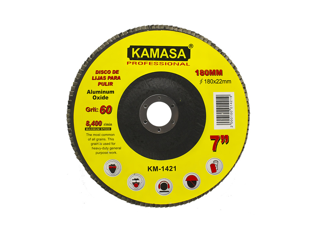 DISCO DE LIJAS P?PULIR P60 180MM×22.23MM KAMASA