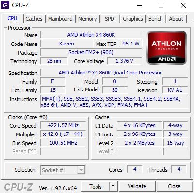AMD x4 860K OC rada