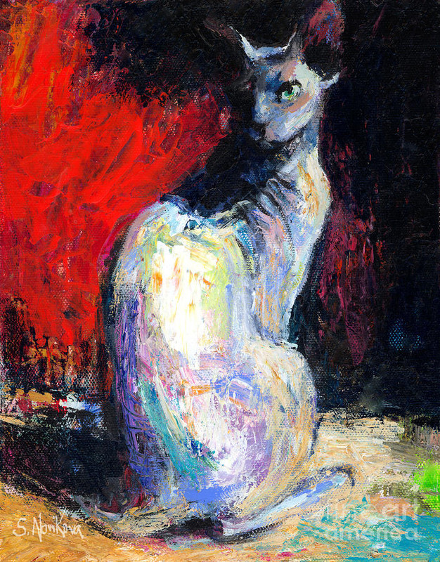 01-royal-sphynx-cat-painting-svetlana-novikova