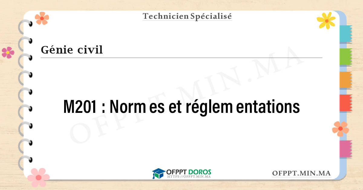 Sommaire détaillé du cours Normes et réglementations M201 OFPPT - Structure du module