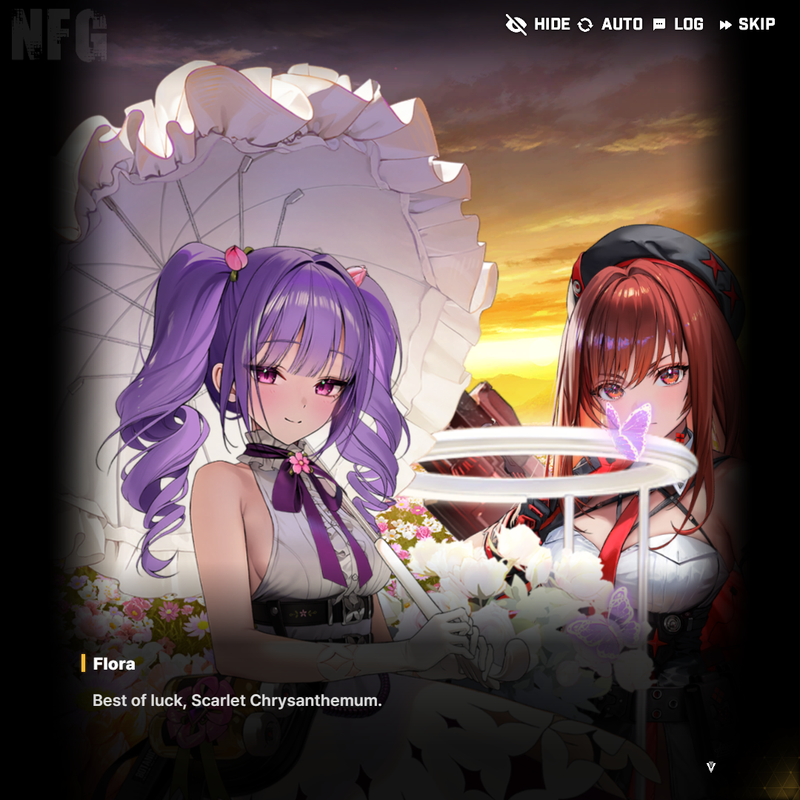 Flora: Best of luck, Scarlet Chrysanthemum.