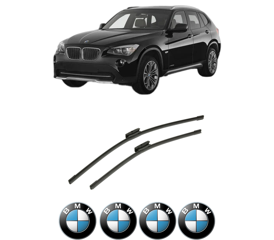 Set stergatoare auto BMW Seria X1 (E84) din 2009-2015, pentru parbriz auto, 2 bucati, Bosch Aerotwin Multi, din cauciuc siliconat rezistent, 4 Stickere Auto BMW Seria