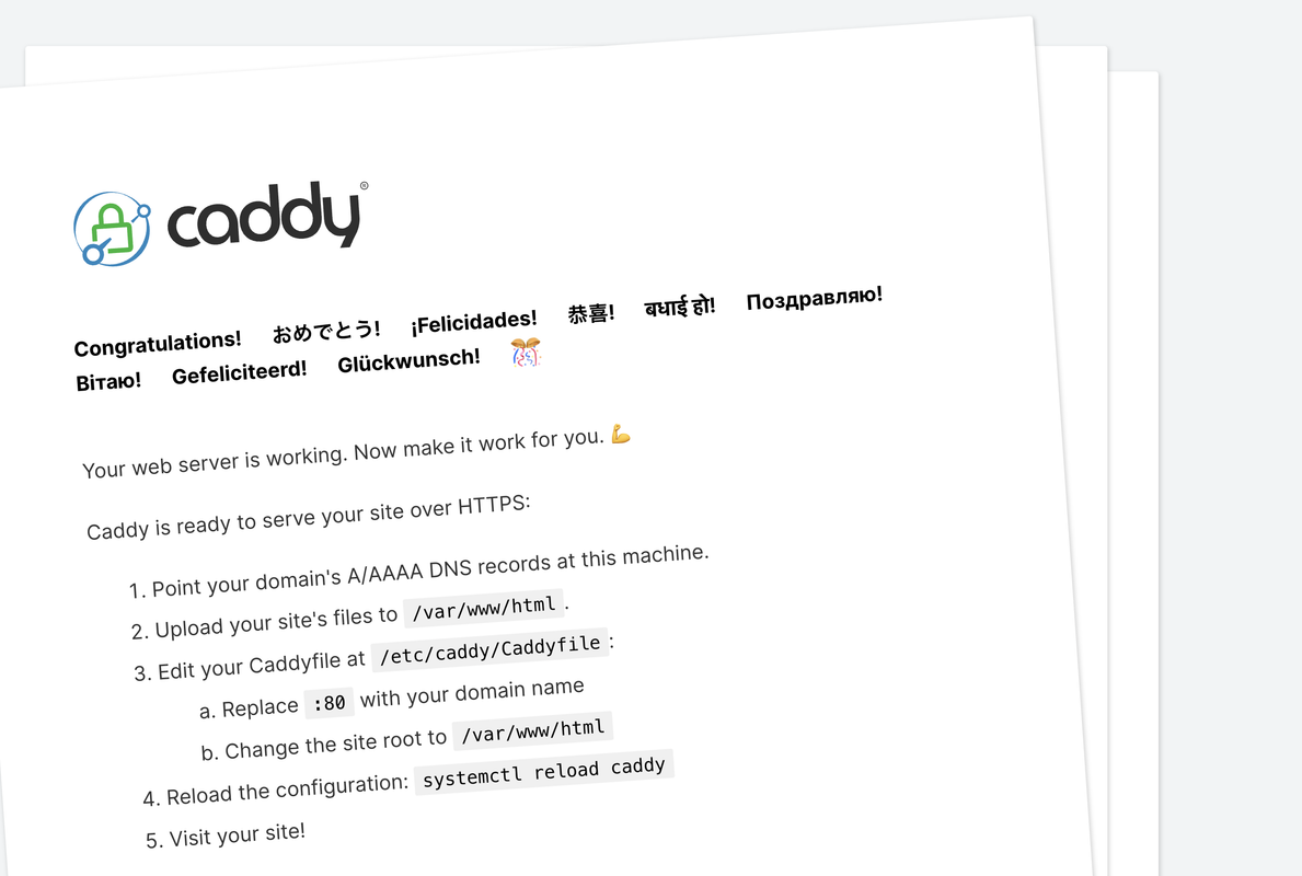 default-caddy-webpage