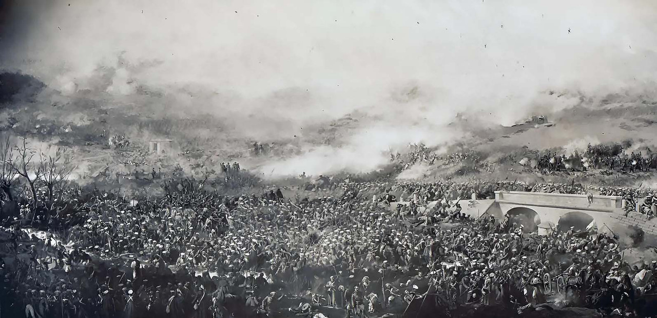 Crimea,Chernaya,Batalla del puente de Tracktir_(Crimée)_Antoine_Rivoulon_1861