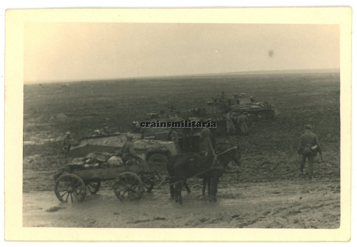 Orig. Foto Panzer Tank Panzerspähwagen SdKfz 251 vor KERTSCH Krim Russland 1942