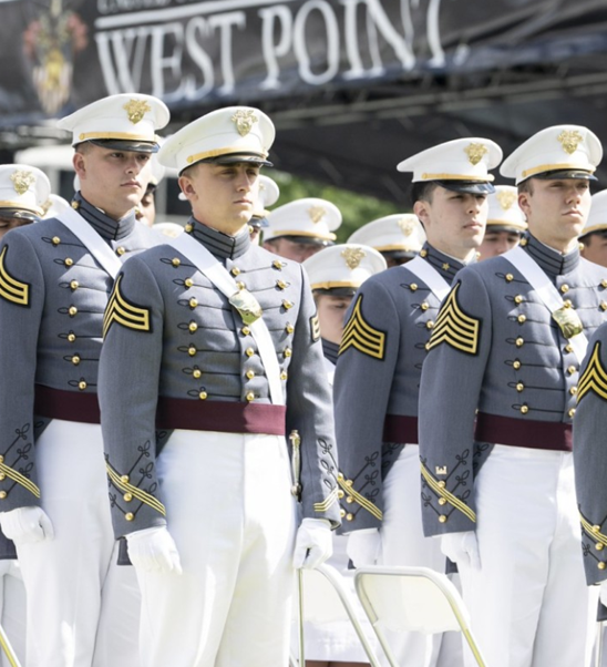 Military school cadets in formation
