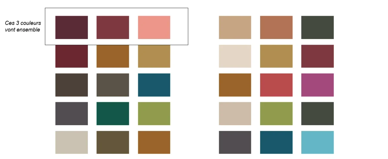 10 exemples d'association de couleurs pour les femmes de colorimetrie automne profond. blog image 33