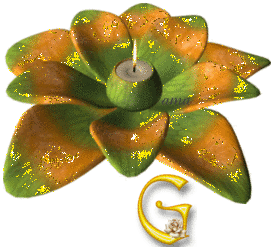 Flor  Naranja y Verde G