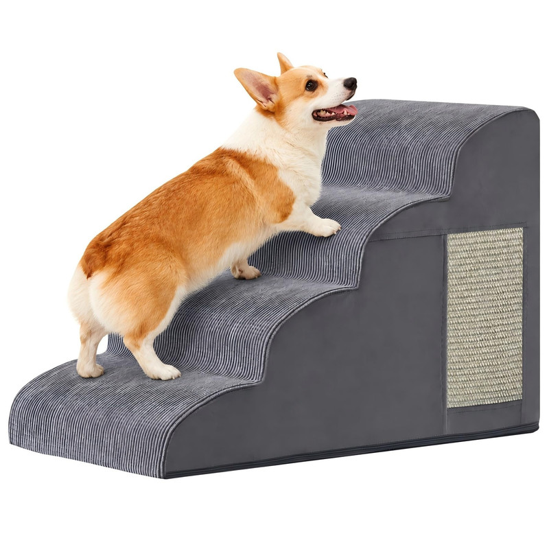 Dog Stairs for Small Dogs 4-Step Ramp 19.7in