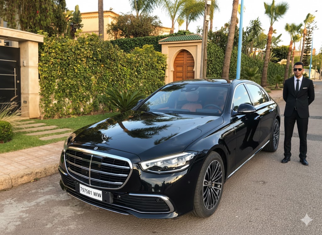 Voiture avec chauffeur pour soirée rooftop à Marrakech