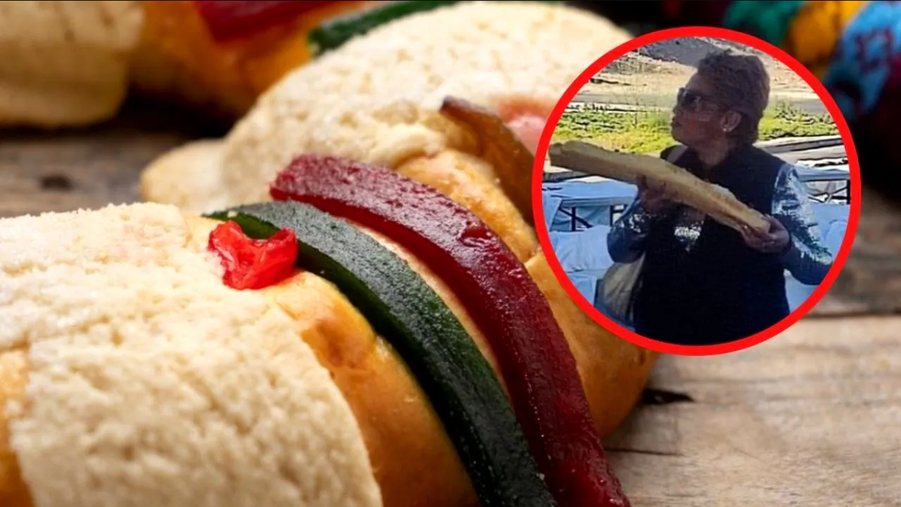Aparece “Lady roca”, se roba un pedazo de la rosca para el Récord Guinness