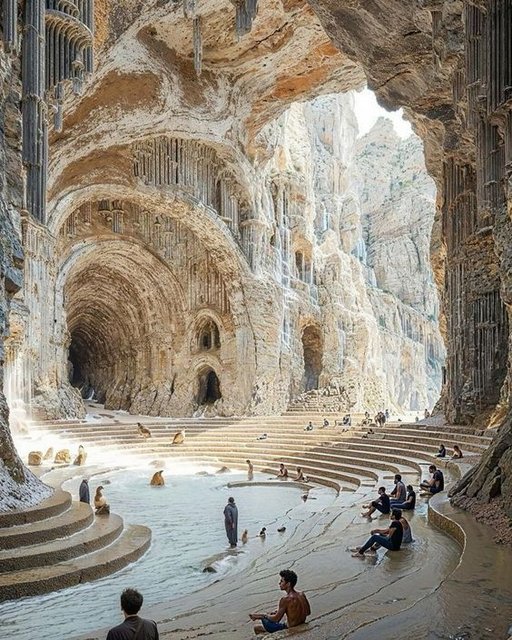 Exemple de ville sous terraine, creuser dans les montagnes.