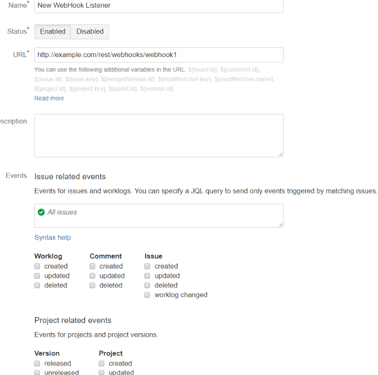 new webhook information