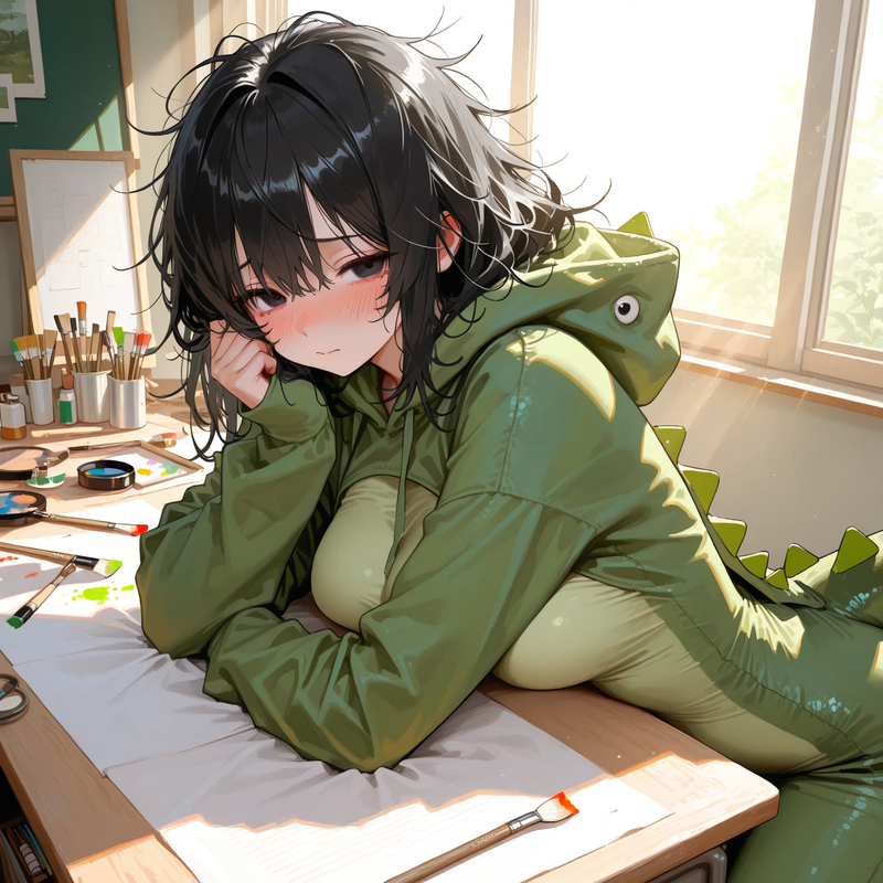 Kiki in art studio