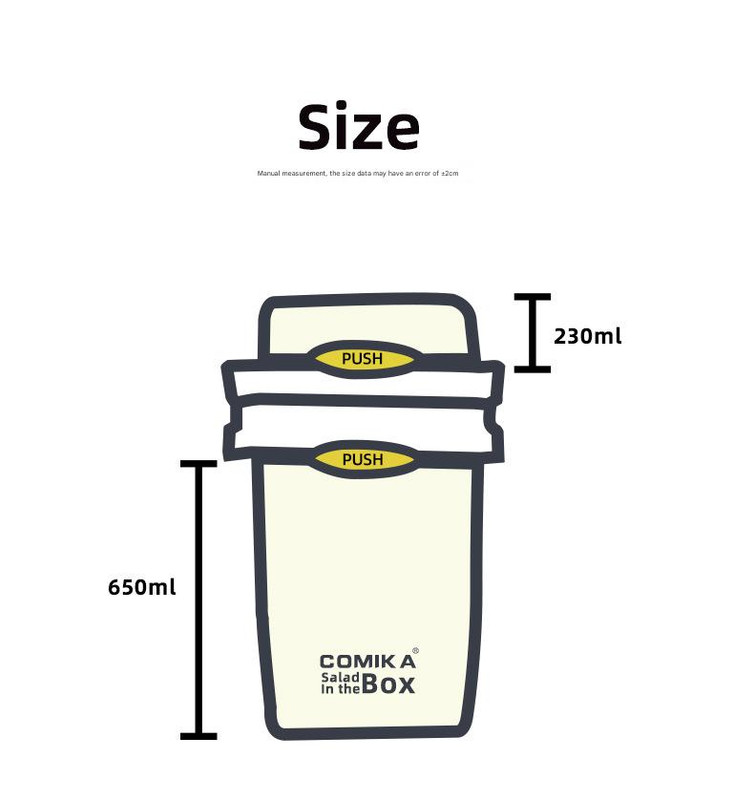 White Portable salad cup with ingredient compartment and fork and spoon - enjoy breakfast on the go