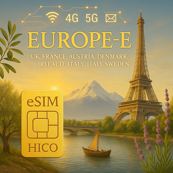 eSIM du lịch 8 nước Châu Âu HICO